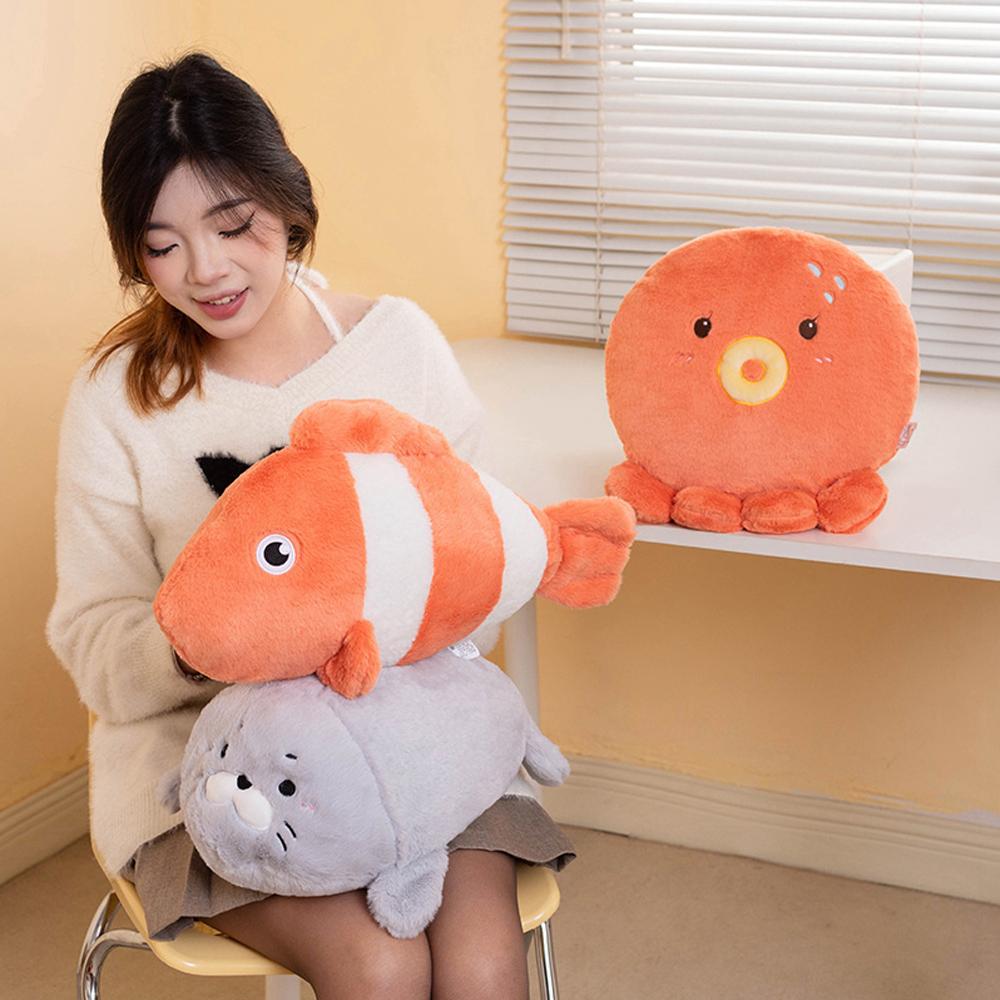Niedliche Clownfisch-Oktopus-Seehund-Aquarium-Plüschtiere, Meeres-Ozean-Blobfisch-Meereskreaturen-Stoffpuppen, Jungen-Mädchen-Kawaii-Geburtstagsgeschenke