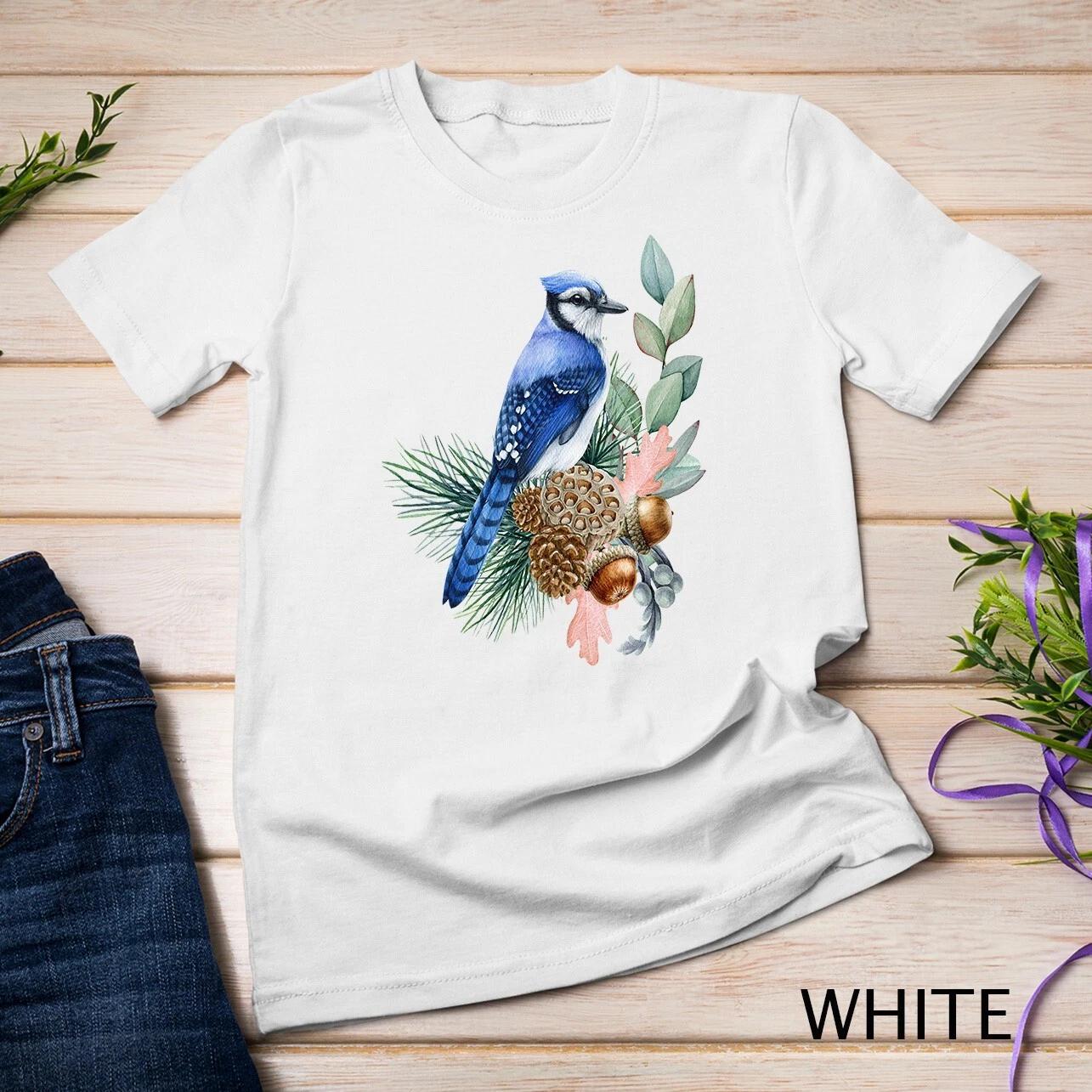 Blue Jay Bird Funny Cute Birds Animal Lover Graphic Unisex T-shirt 2XL