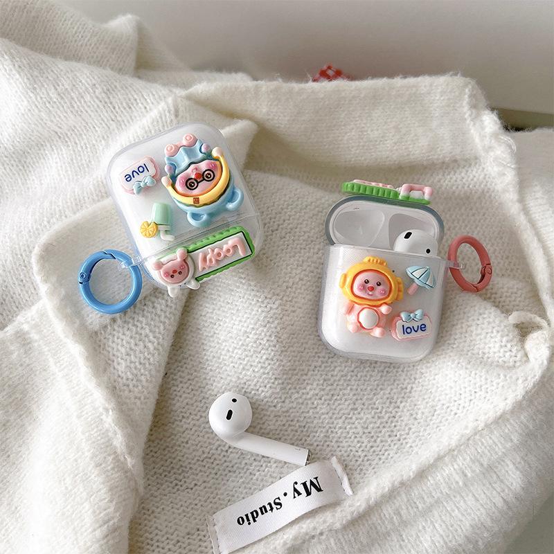 Cartoon Cute Beaver Buckle Earphone Cover Apple Bluetooth Protective Case For Airpods 1/2 Generation Silicone Pro3