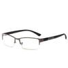 Brushed Men's Half-Frame Anti-Blue Light Myopia Glasses - Retro Square Eyebrow Frame
