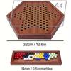 Colorful Wooden Chinese Checkers Set with Drawer 72 Marbles, Up To 6 Players, Classic Strategy Game for All Ages,Perfect for Family Gatherings Parties