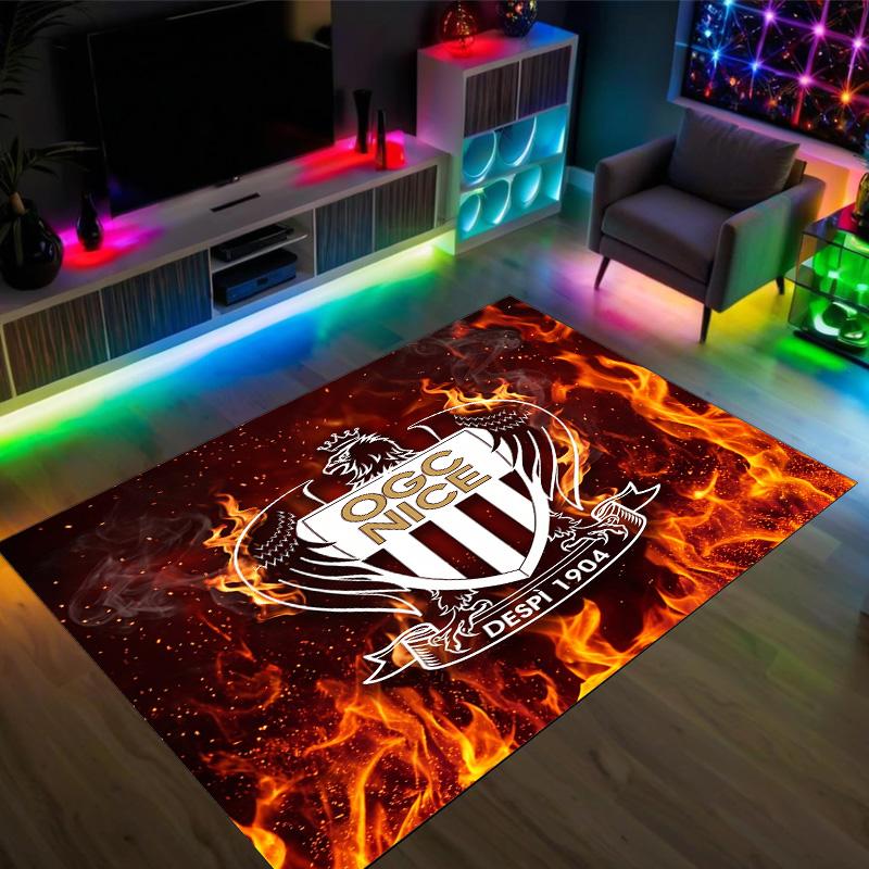 OGC Nice FC Design Crystal Velvet Carpet Cozy Non?Slip Printed Rug For Bedroom Living Room Entrance
