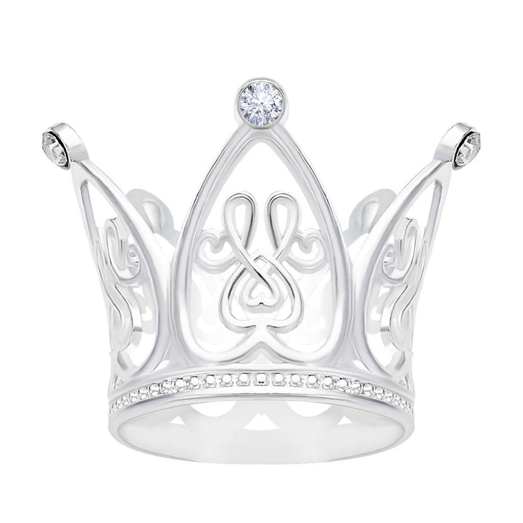 Heart-Shaped Crown Cake Decoration: Mini Cartoon Toy & Perfume Bottle Cap with 6 Diamond Alloy Accents