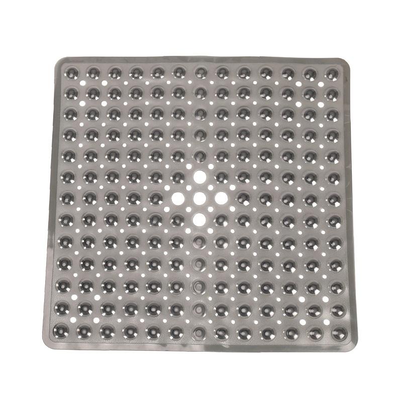 Square Bath Mat, Non-slip Bath Mat with Suction Cup, Bath Mat, Drain Hole, Machine Washable