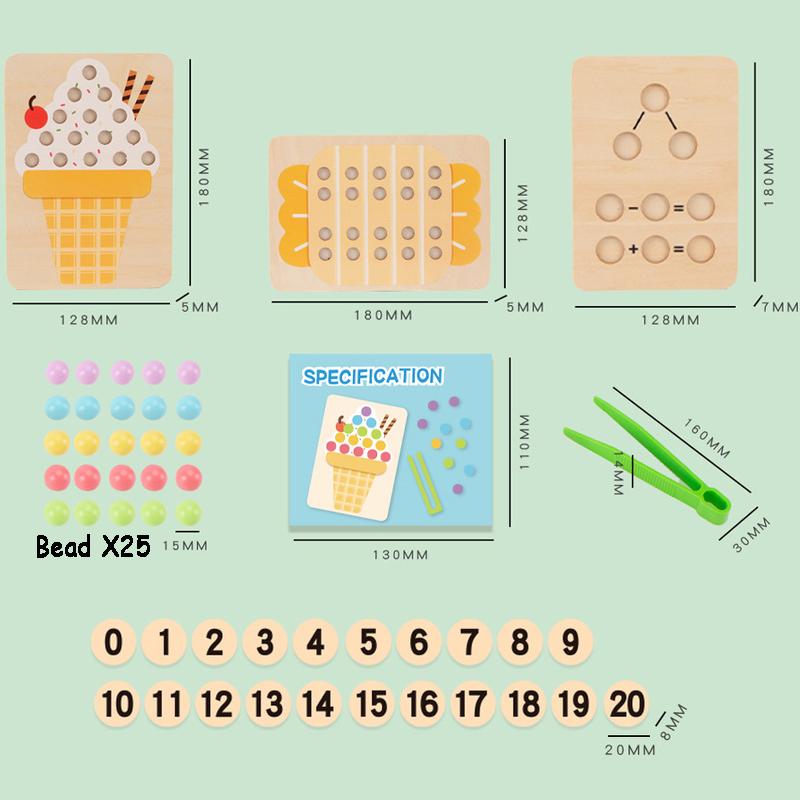 Children Clip Beads Color Sorting Game Montessori Teaching Tool Math Addition Subtraction Learning Educational Toys for Kid Gift