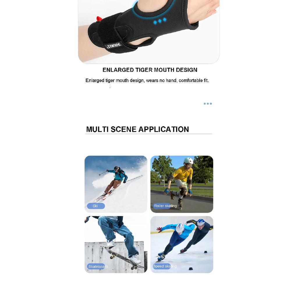 AOLIKES 1Pair Ski Wrist Support Gear Hand Protection Roller Palm Pads Protector Snowboard Skating Guard Men Women