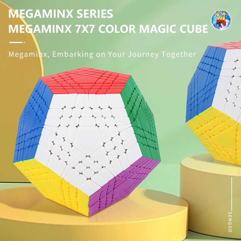 Sengso Speed Cube Megaminx 2x2 3x3 4x4 5x5 6x6 7x7 12stranná kostka Dodecahedron Pro děti Soutěžní kostka Puzzle bez samolepek