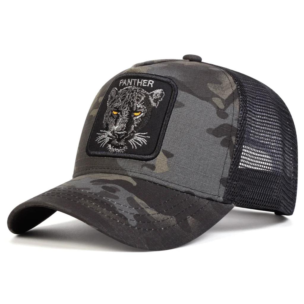 Rete Baseball Cucitura Ricamata Pantera Genere Neutro Donne Uomini Per Cappellini Primavera Estate Esterno Regolabile Cappelli Casual Cappello Parasole Sport
