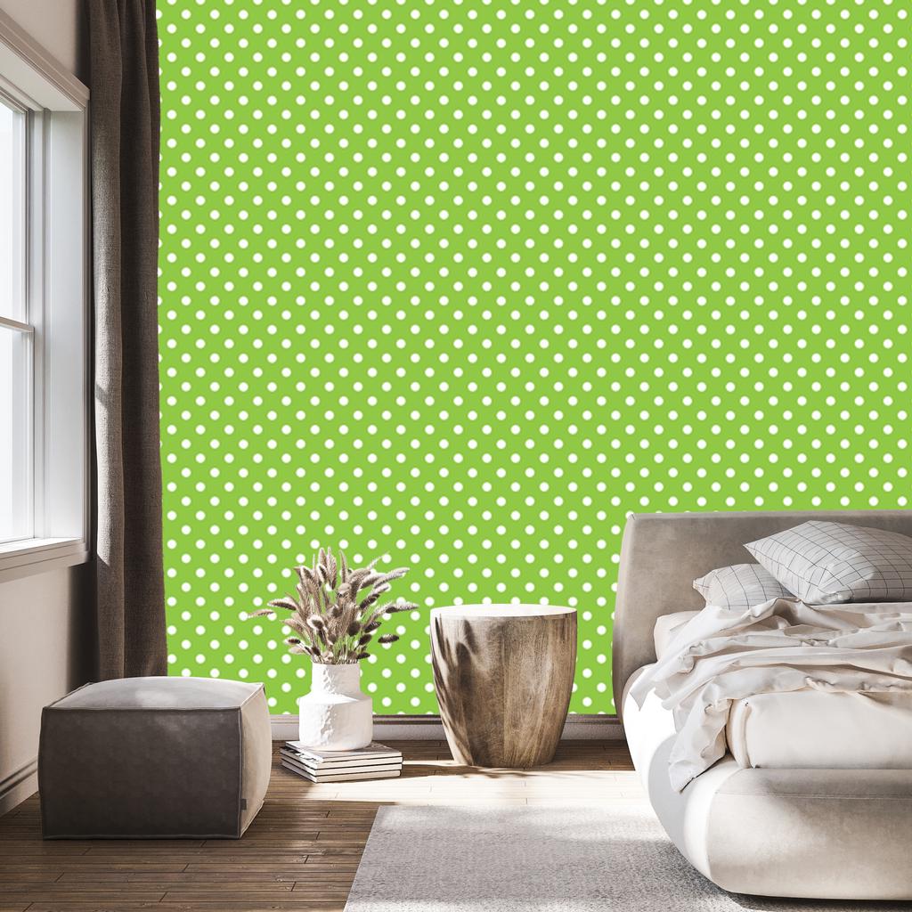 Dots Wallpaper, Lime Background, Lime Center for Living Room and Bedroom 50x1000