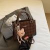 Korean foreign style handbag women's 2025 summer new fashion plaid small square bag high value shoulder messenger bag