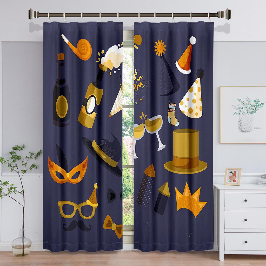 

Happy Halloween Castle Pumpkin Witch Moon Window Panel Curtain Children Living Room Room Bedroom Bathroom Kicthen Door Cupboard Decor Hooks W50 X H130(CM)X2&Grommet Top