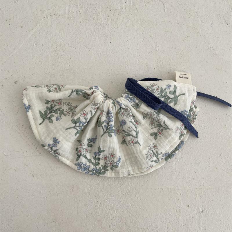 4Layers Cotton Gauze Baby Bibs Toddlers Newborns Printing Ruffle Feeding Burp Cloths Apron Baby Saliva Towel Drool Bib