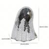 Halloween Disco Ghost Ornament Silver Mosaic Mirror Disco Ghost Tabletop Decor Glitter Spooky Ghost Halloween Tiered Tray Decor