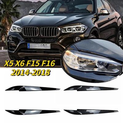 For BMW X5 X6 F15 F16 2014-2018 Car Front Headlight Eyebrow Eyelid Stickers Head Lamp Light Decoration Trim Eyebrows