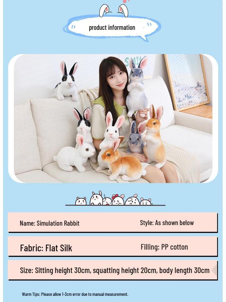 2023 Zodiac Little White Rabbit Plush Doll - Year of the Rabbit Mascot Toy