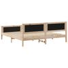 Brown and Light Grey Bed Frame 200 X 200 Cm Solid Pine Wood