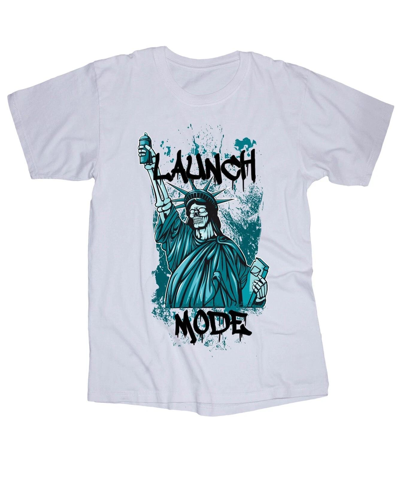 LAUNCH MODE Liberty white T-shirt BMX Skateboarding Snowboarding MOTO Wakeboard S