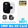 OKAM PRO APP 5MP Dual-Band 2,4G/5G WiFi Mini-Fensterkamera Zwei-Wege-Audio Nachtsicht Bewegungserkennung IP-Kamera Zwei Halterungen