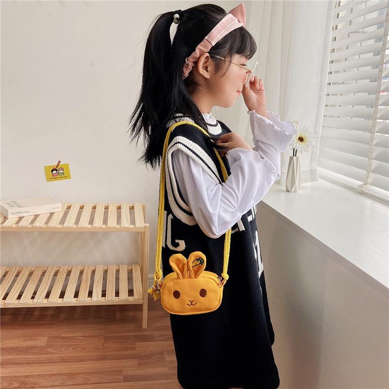 Adorable Mini Canvas Bunny Shoulder Bag For Kids Cute Cartoon Animal Crossbody