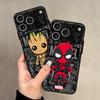 Marvel Groot Deadpool Měkký kryt pro iPhone 16e 15 16 14 Plus 17 Air 7 8 XS Max 12 13 11 17 Pro Max 13 Mini
