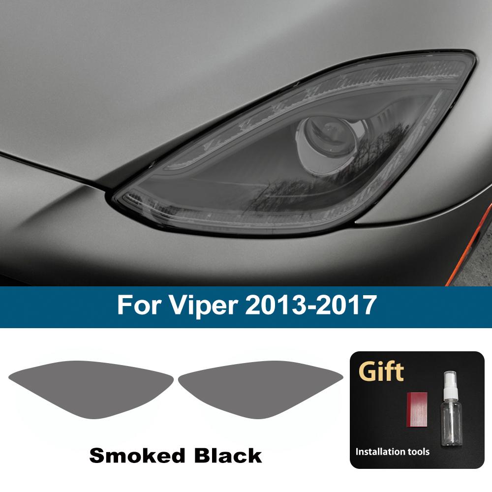 

Для Dodge Viper 2013-2017 Автомобильная защитная пленка для фар Дымчато-черная Высокоглянцевая Предварительно вырезанная TPU PPF Антицарапающаяся Виниловая оберточная пленка For Viper 13-17 SMK