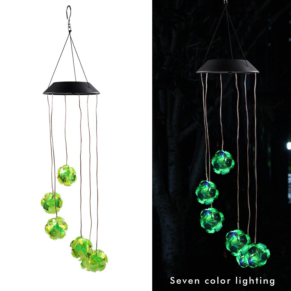 Solar Laser Wind Chime Lights Solar Powered Disco Ball Lamp Landscape Courtyard Lights Waterproof Outdoor Decorative Lamp