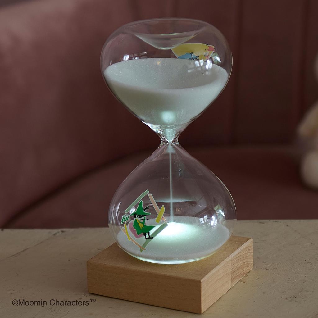 Chatani Moomin Hourglass with Counter and LED X X Item Number 15-Minute Light, Clear, H15.5 W7.5 D7.5cm, "FunScience" 152-333242W