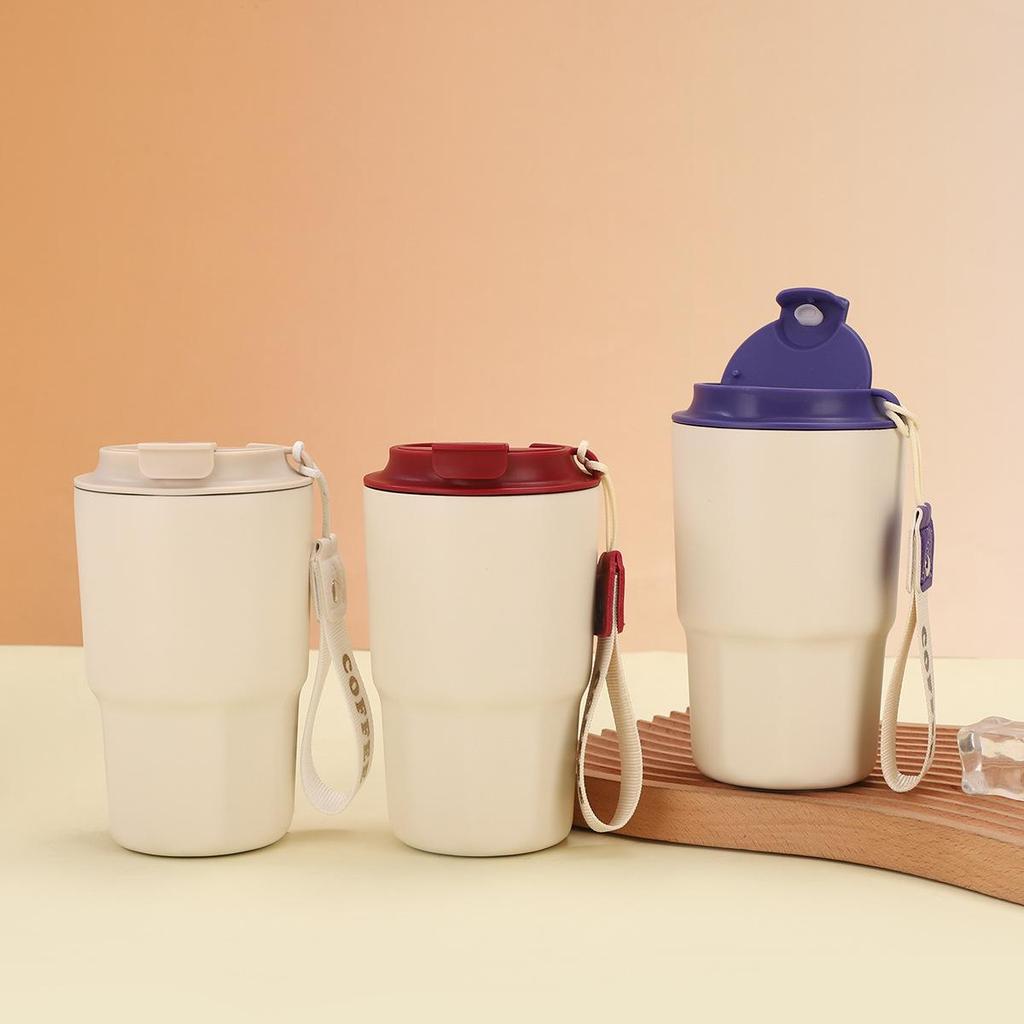 New 316 Stainless Steel Coffee Cup Double-layer Vacuum Carry Rope Thermos Cup Business Souvenir Gift Cup