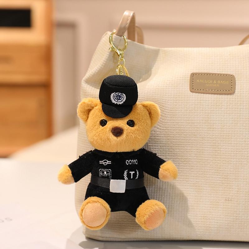 Stuffed Rabbit Bear Plush Toy Cartoon Animals Dress Up As Police Officer Firefighters Traffic Police Soft Bunny Doll Gift 16cm