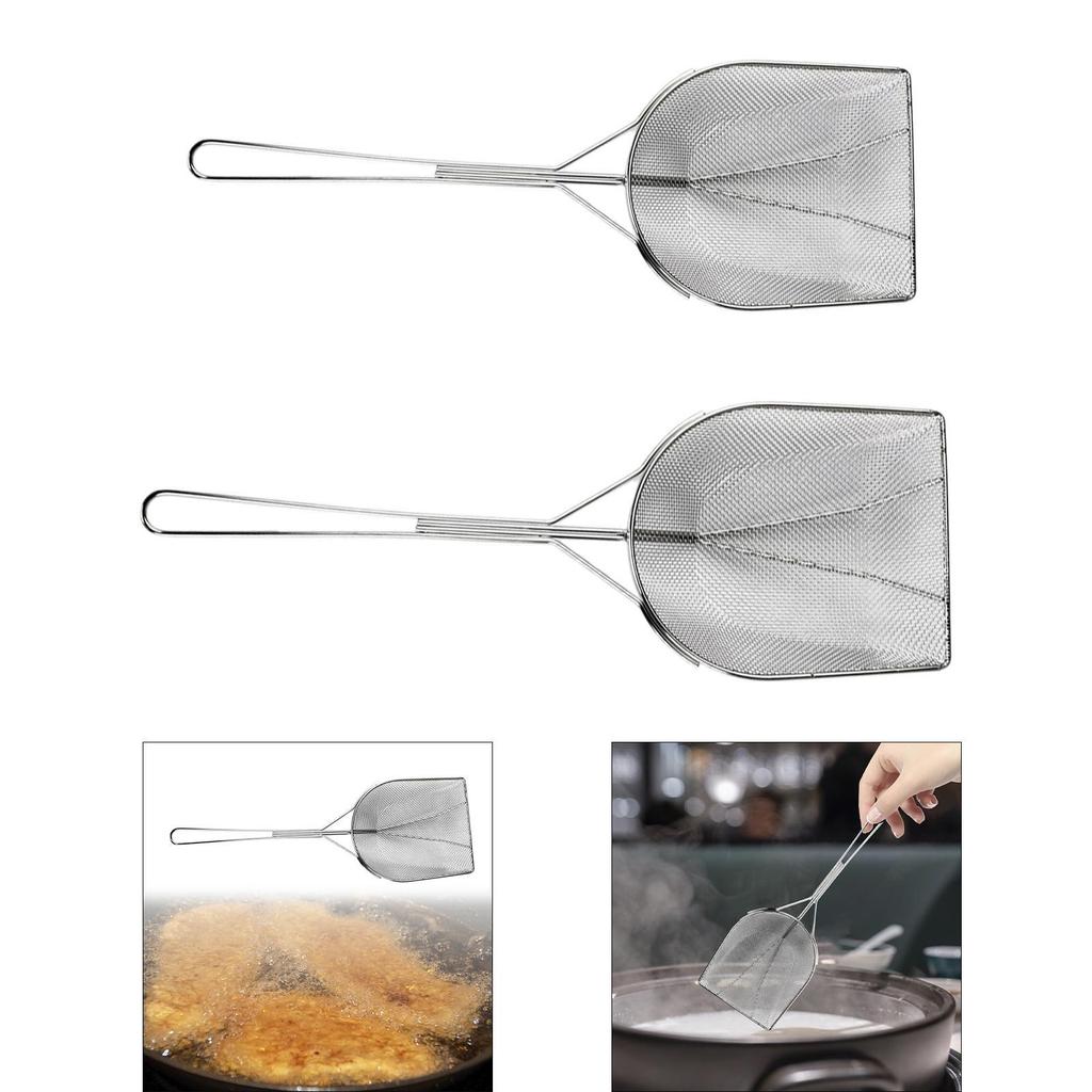 Square Mesh Skimmer Cooking Oil Strainer Cooking Utensil Oil Skimmer for Deep