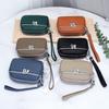 First-layer Cowhide Women's Mini Small Bag Change Purse Leather Large-capacity Double-zipper Multifunctional Clutch