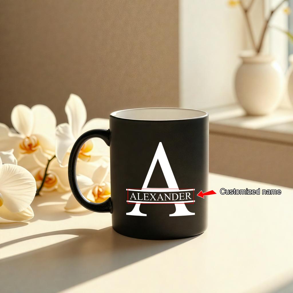 11oz Personalizowany Kubek do Mleka z Czarnym Napisem Dla Kawiarni, Ceramiczny Kubek do Kawy, Kubek do Picia, Filiżanka do Herbaty, Prezenty Świąteczne