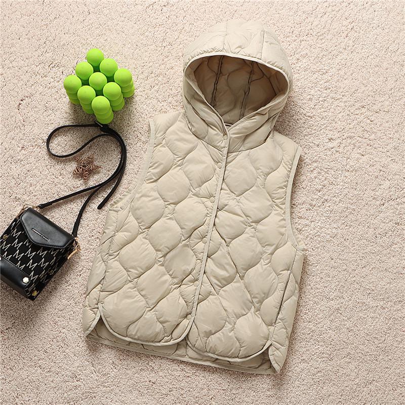 2024 Autumn/Winter Lightweight Hooded Short Down Vest - Warm Base Layer