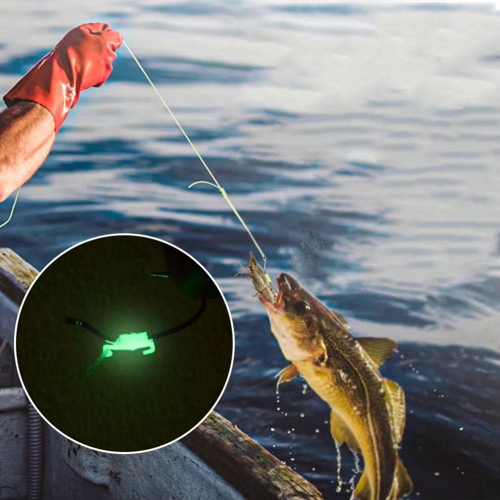 10Pcs High Strength Luminous Live Shrimp Fishing Hooks Sea Bass Carbon Steel Hook  Grouper