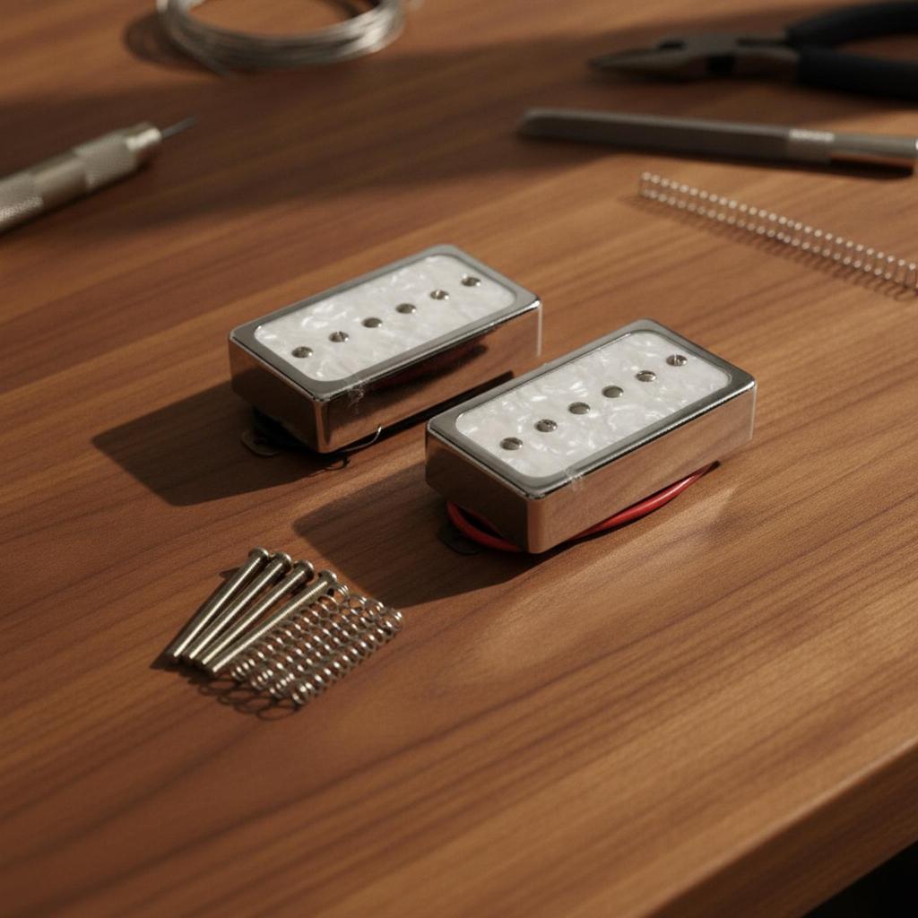 2 Pieces P90 Single Coil Pickup Set Shielded Pickups with Mounting Screws