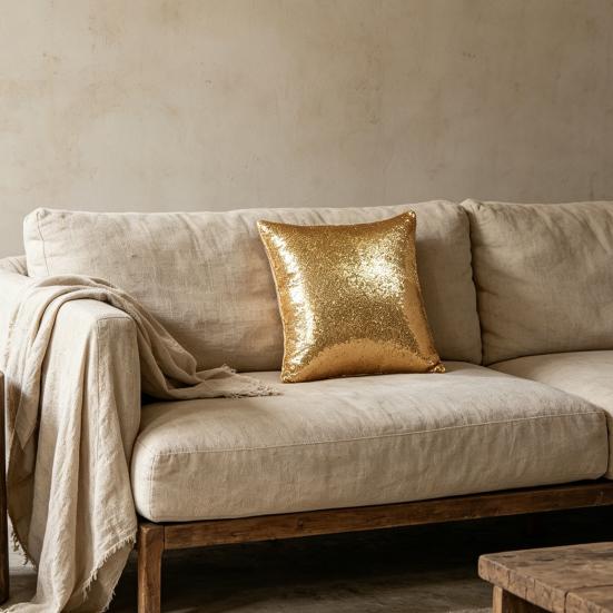 Kissenbezug Pailletten Dekorative Kissenhülle Moderner Bauernhausstil Kissenbezug für Sofa Schlafzimmer Büro