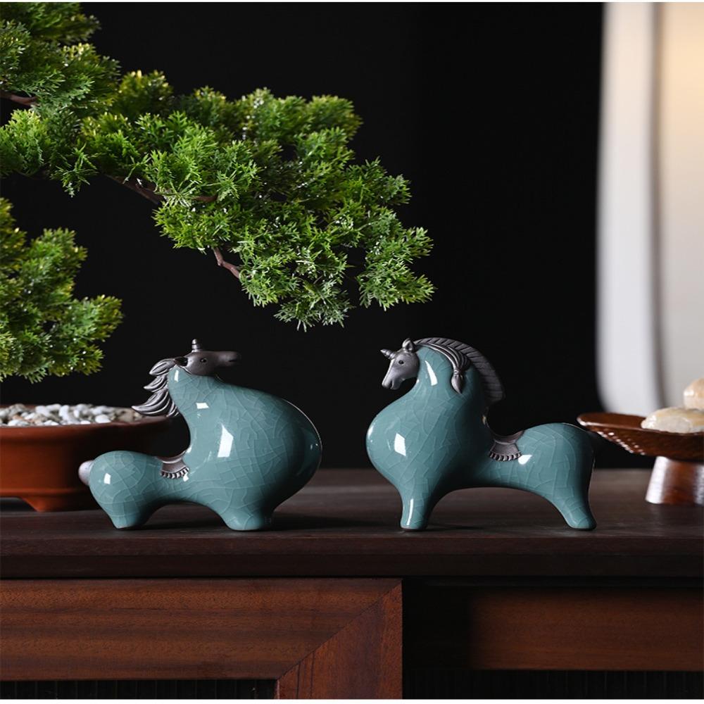 

Blue Home Decoration Ornaments Horse Ceramic Ornaments Fashion Table Decoration Ornaments Home B