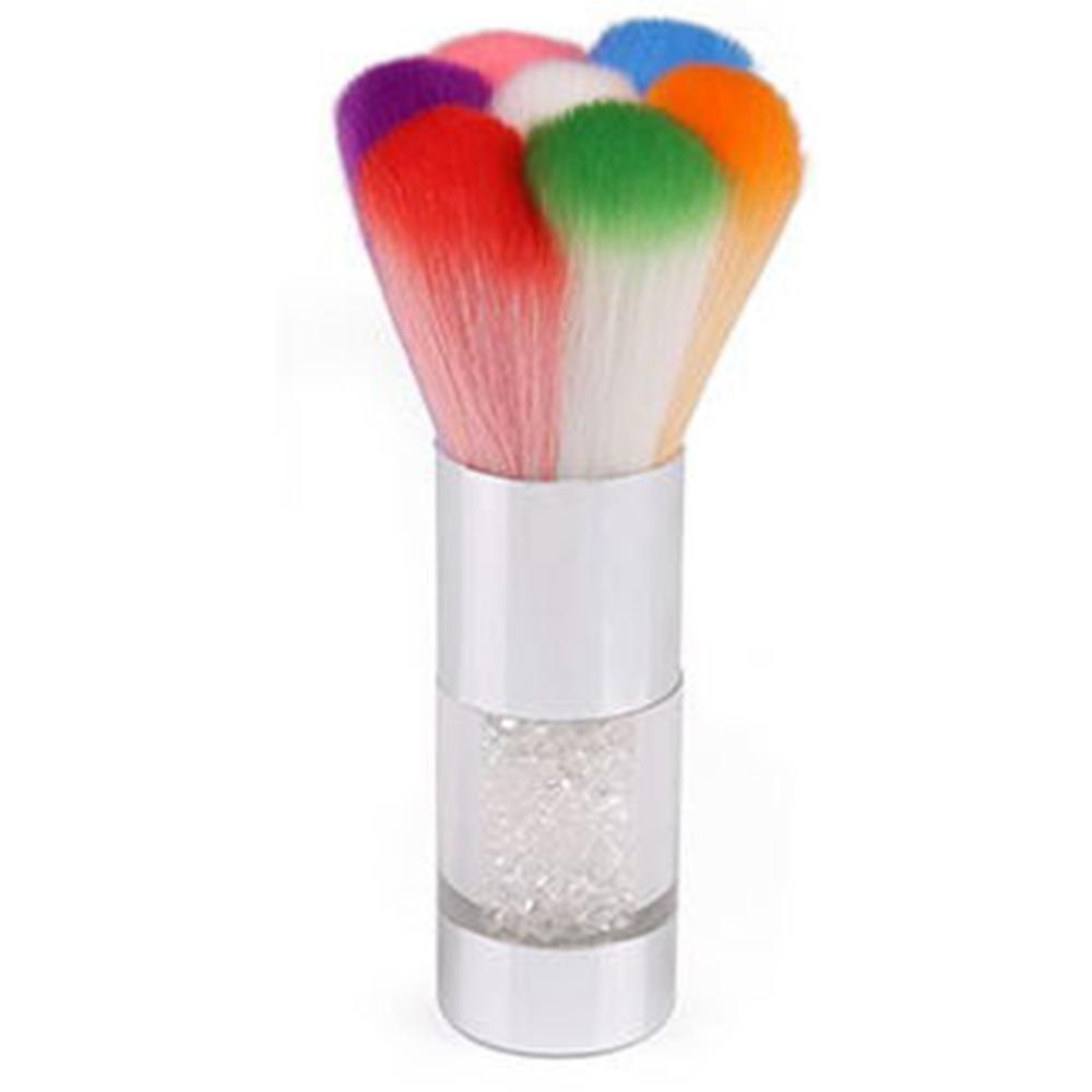 Silver Manicure Cleaning Brush Petal Pattern Powder Remover Brush Nail Dust Brush Nail Art