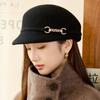 Wool Blend Beret Hat Women Chic Winter Warm Short Brim Round Top Cap In Beige Khaki Black Grey Camel