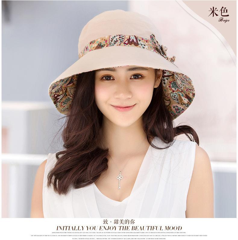 Summer ladies, sun hat, sun hat, outdoor visor hat, folding large edge beach hat, versatile