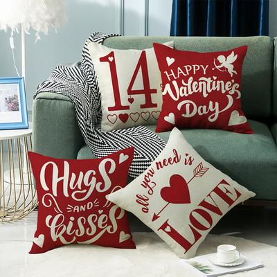 Linen Party Home Sofa Cushion Pillow Case Valentine's Day Creative Romantic Date Decoration Pillow