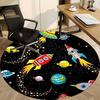 1pc Space Adventure Carpet for Office Non-Slip, Round Carpet, Soft & Comfortable, Carpet for Office, Lightweight Round Floor Mat