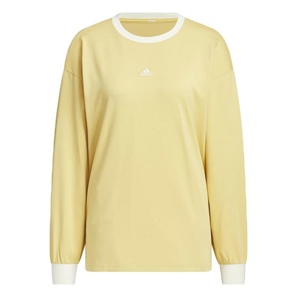 Adidas KTX53 Auto Long Sleeve Wording Loose Fit Single Jersey Size Women's (JG5714) T-Shirt, J/XL