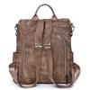 Women's Soft Leather Backpack Large Capacity Student Commuter Schoolbag Tassel Travel Backpack