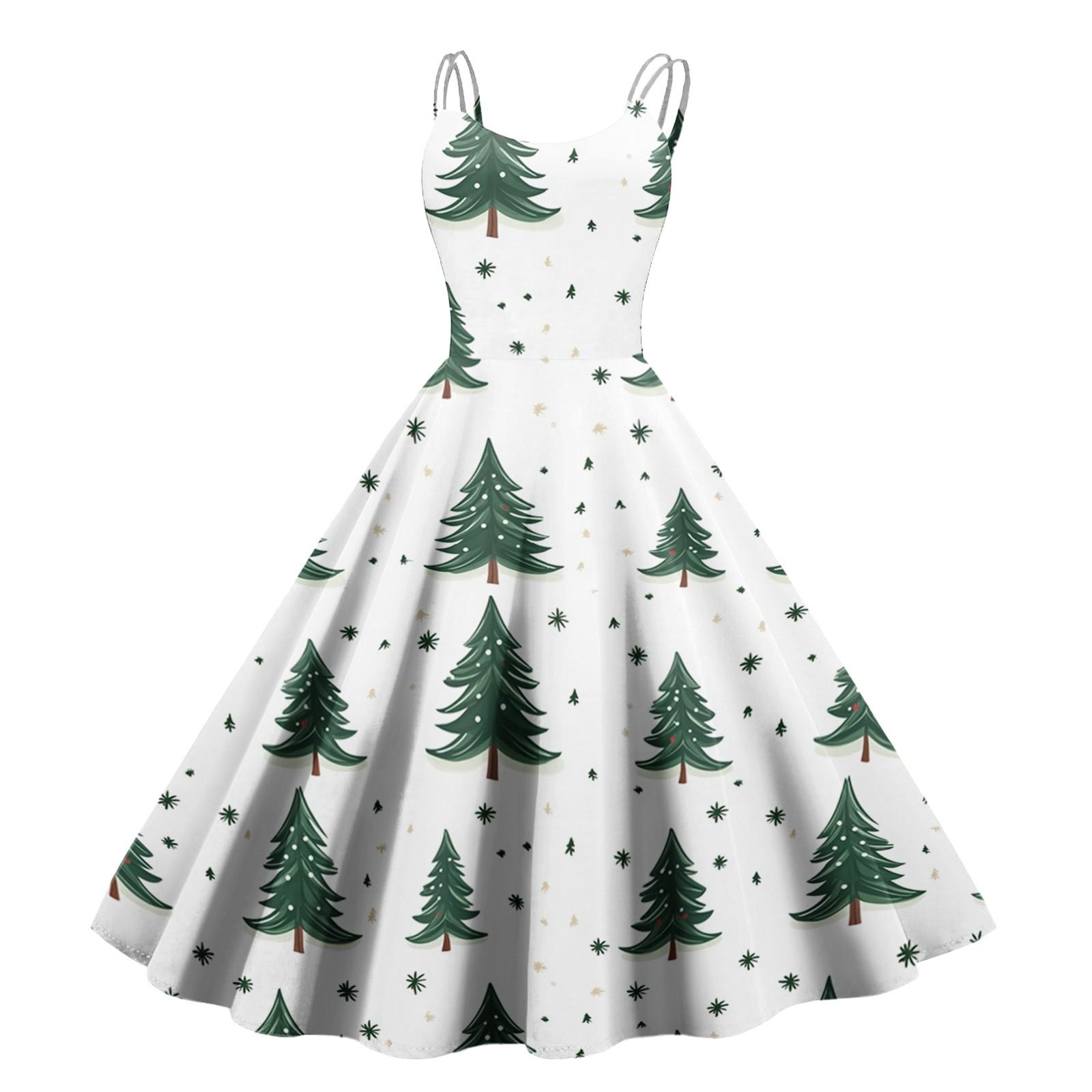 

Женские рождественские подарки, напечатанная шапка Санты, сексуальное платье с открытыми плечами в стиле панк-винтаж M белый