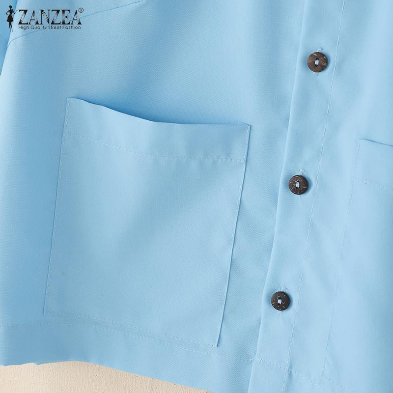 ZANZEA Blusa de Manga Corta para Mujer y Faldas Largas Conjuntos de Traje de Dos Piezas de Verano