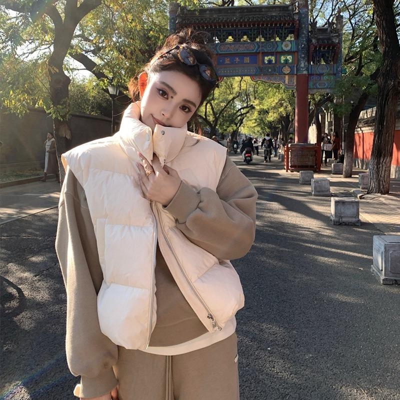 Kendou Wind Small Cotton Vest Women's Short Thickened Stand-up Collar Loose Casual Outer Wear Large Size Vest Vest Vest Vest Vest