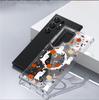 White Skull Magnetic Transparent Full Coverage Case for iPhone 15/16/17 Pro Max.
