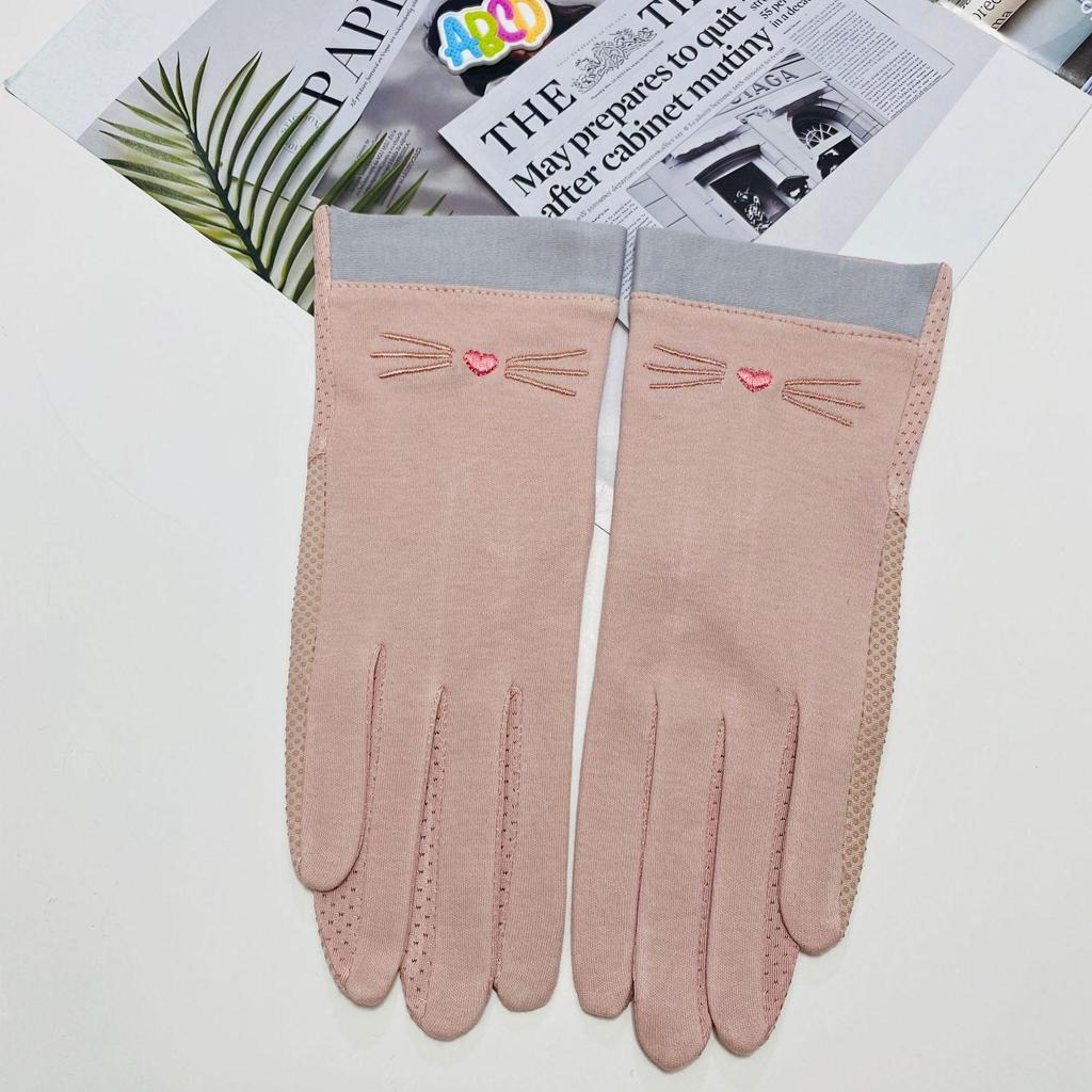 Women's Thin Cotton Summer Sun Protection Gloves - Outdoor, Cycling, Touchscreen, Driving, UV Shield