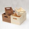 Large Capacity Cabinet Wooden Storage Box Retro Clothing Storage Basket  Desktop Storage Supplies